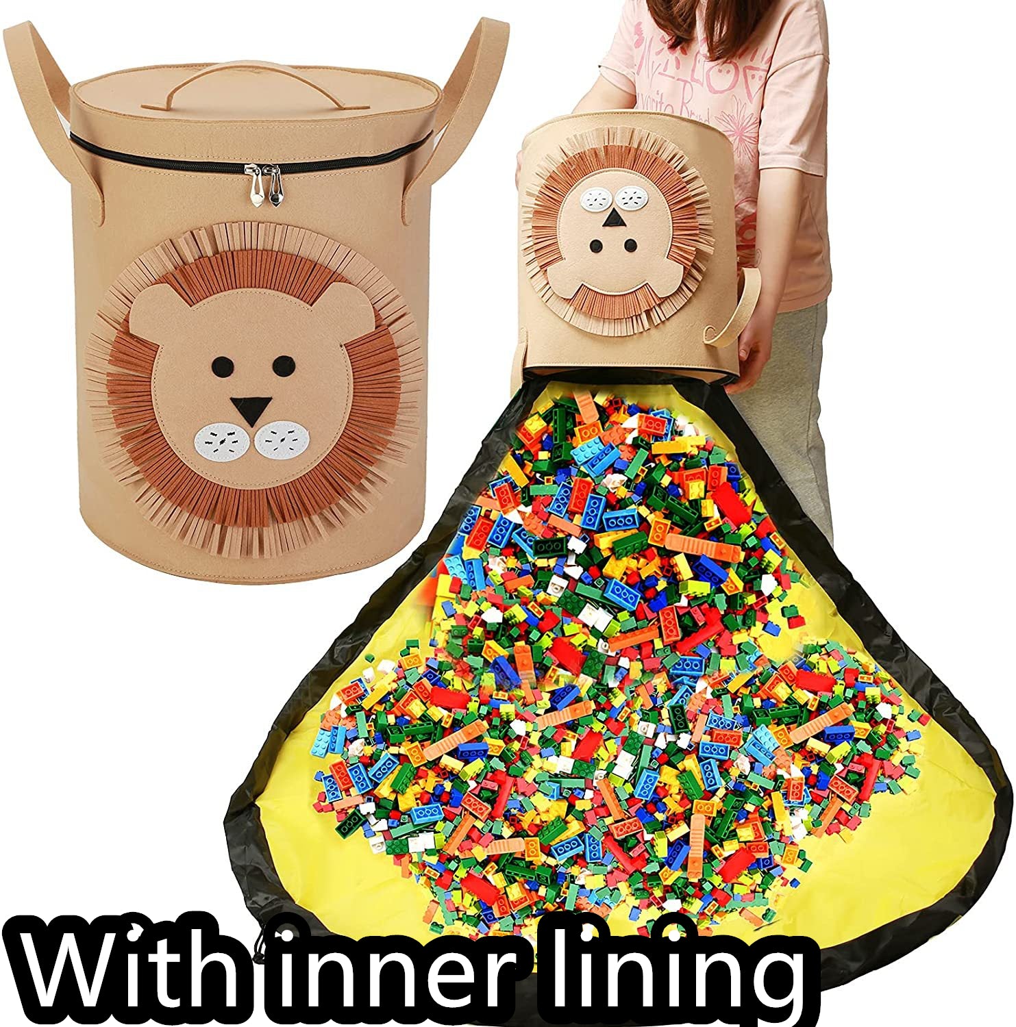 Vilten Speelgoed Opbergzak - Speelmat 2 in 1