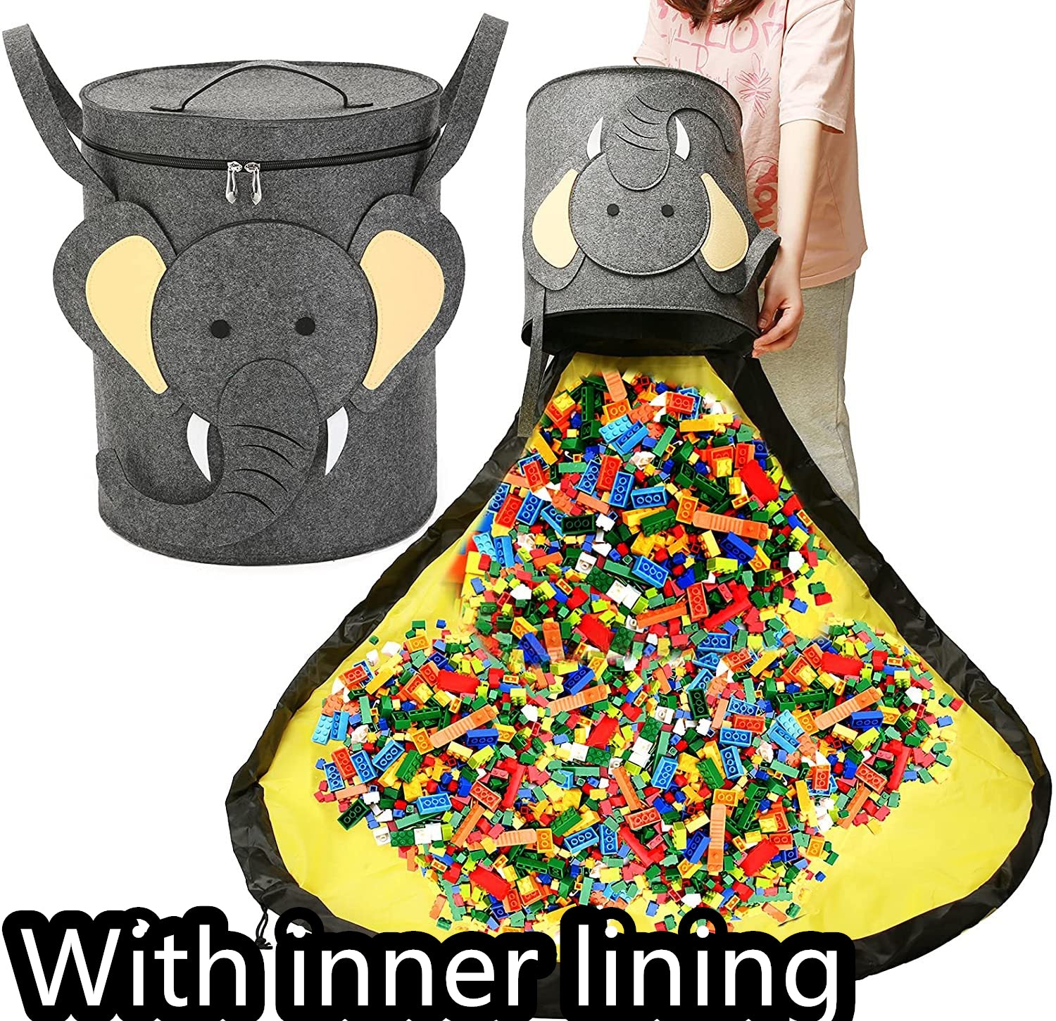 Vilten Speelgoed Opbergzak - Speelmat 2 in 1